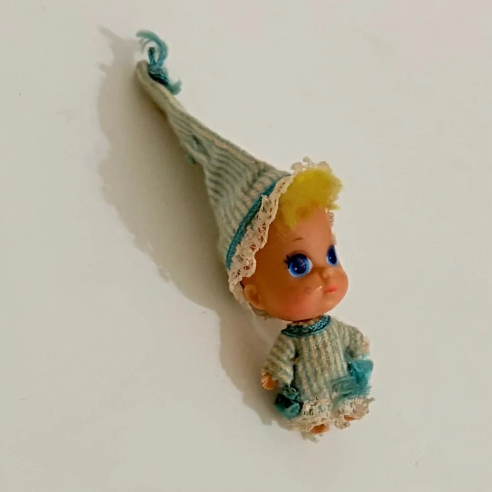 Vintage Mattel LIDDLE KIDDLES Nappytime Baby 1970 Liddle Baby Doll 2